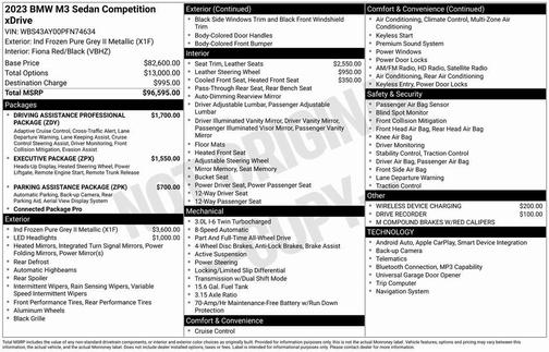 2023 BMW M3 Competition xDrive Sedan