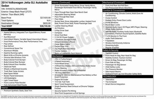 2014 Volkswagen Jetta GLI Autobahn