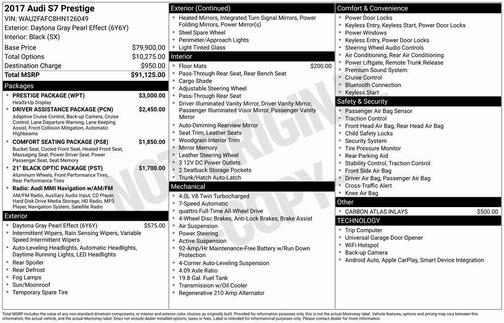 2017 Audi S7 4.0T Premium Plus