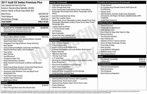 2017 Audi S3 2.0T Premium Plus