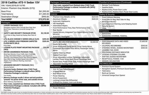 2018 Cadillac ATS-V Base