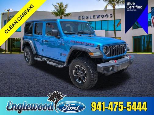 Hydro Blue Pearlcoat 2024 Jeep Wrangler Rubicon