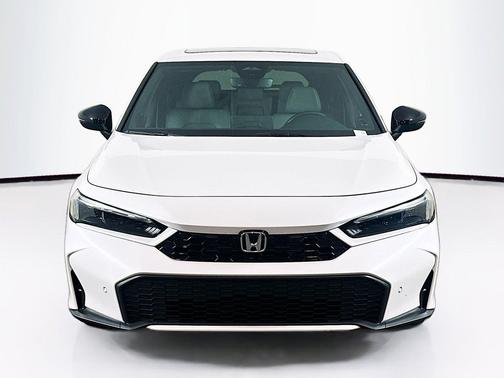 Platinum White Pearl 2025 Honda Civic Hybrid Sport Touring