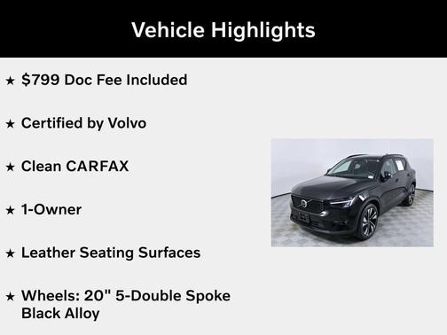 Onyx Black Metallic 2025 Volvo XC40 B5 Plus Dark Theme