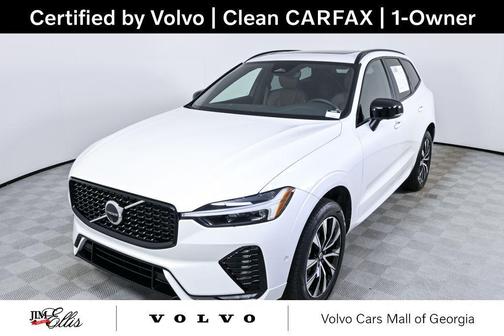 Crystal White Metallic 2024 Volvo XC60 B5 Plus Dark Theme