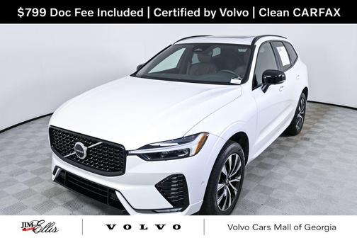 Crystal White Metallic 2024 Volvo XC60 B5 Plus Dark Theme
