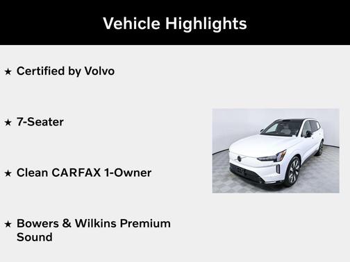 Crystal White Metallic 2025 Volvo EX90 Ultra, Twin Motor Performance, Fully electric, 7 Seats