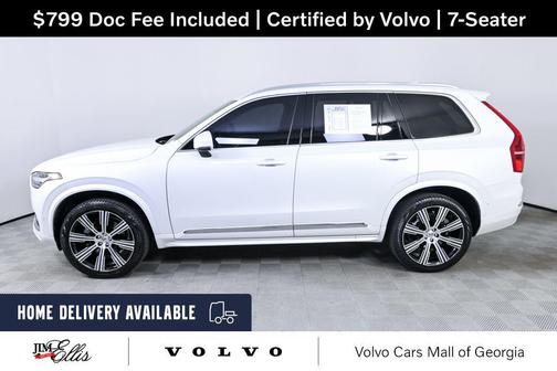 Crystal White Metallic 2024 Volvo XC90 B6 Ultimate Bright Theme 7-Seater
