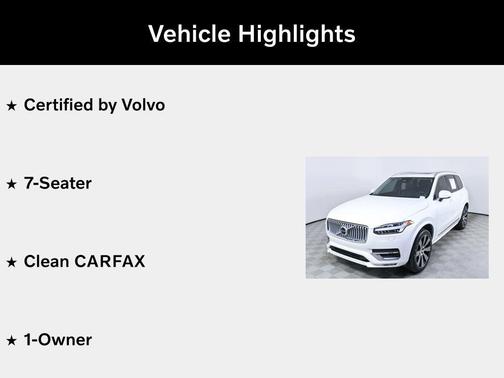 Crystal White Metallic 2024 Volvo XC90 B6 Ultimate Bright Theme 7-Seater
