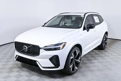Crystal White Metallic 2026 Volvo XC60 Plug-In Hybrid Ultra, T8 AWD Electric/Gasoline, Dark