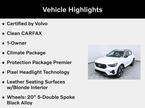 Crystal White Pearl 2025 Volvo XC40 B5 Plus Dark Theme