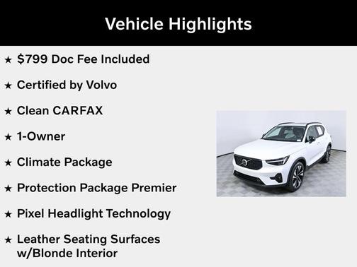 Crystal White Pearl 2025 Volvo XC40 B5 Plus Dark Theme