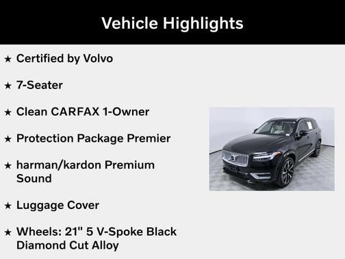 Onyx Black Metallic 2024 Volvo XC90 B6 Plus Bright Theme 7-Seater