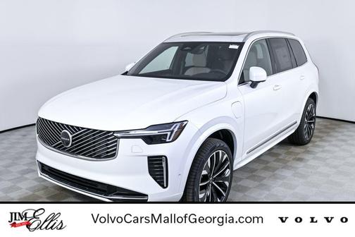 Crystal White Pearl 2026 Volvo XC90 Plug-In Hybrid Plus, T8 AWD, Electric/Gasoline, Bright, 7 Seats