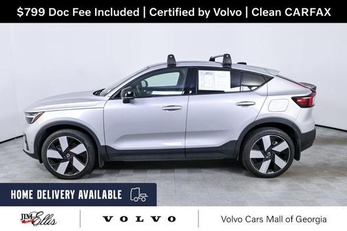 Silver Dawn Metallic 2023 Volvo C40 Recharge Pure Electric Twin Ultimate