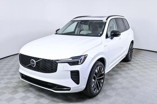 Crystal White Pearl 2026 Volvo XC90 Plug-In Hybrid Ultra Dark Theme, T8 AWD, Electric/Gasoline, 7 Seats