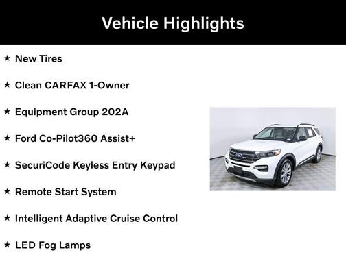 Star White Metallic Tri-Coat 2023 Ford Explorer XLT