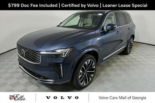 Denim Blue Metallic 2026 Volvo XC90 Ultra, B6 AWD Gas (mild hybrid), Gasoline, Bright, 7 Seats