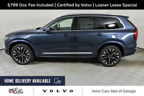 Denim Blue Metallic 2026 Volvo XC90 Ultra, B6 AWD Gas (mild hybrid), Gasoline, Bright, 7 Seats