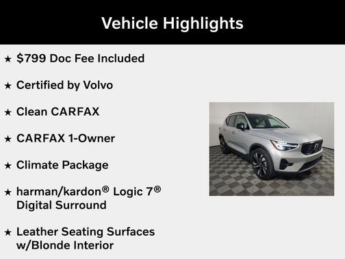 Silver Dawn Metallic 2025 Volvo XC40 B5 Plus Dark Theme