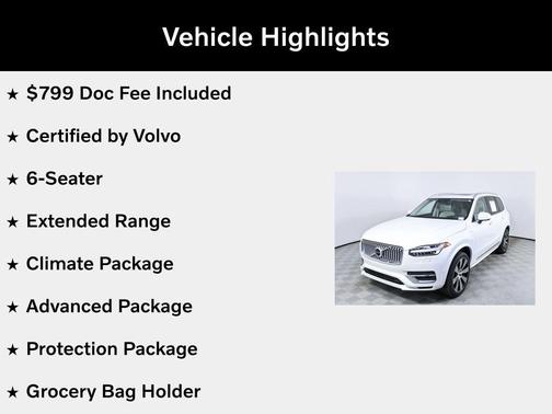 Crystal White Metallic 2022 Volvo XC90 Recharge Plug-In Hybrid T8 Inscription 6 Passenger