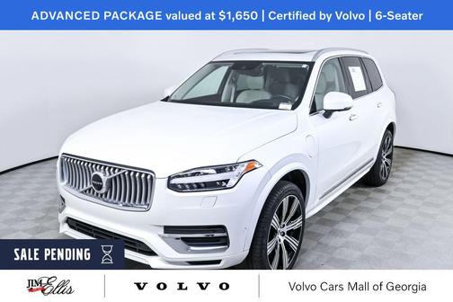 Crystal White Metallic 2022 Volvo XC90 Recharge Plug-In Hybrid T8 Inscription 6 Passenger