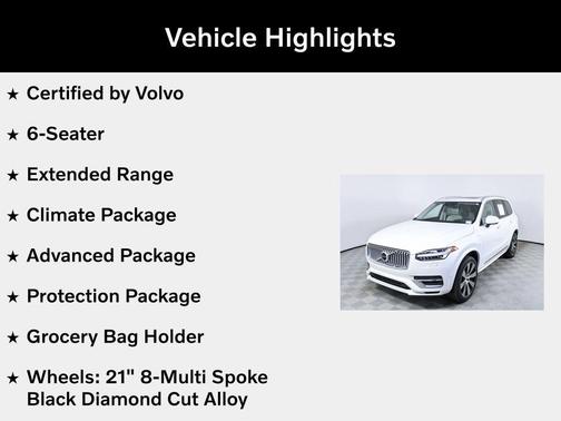 Crystal White Metallic 2022 Volvo XC90 Recharge Plug-In Hybrid T8 Inscription 6 Passenger