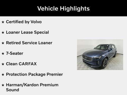 Denim Blue Metallic 2026 Volvo XC90 Plus, B6 AWD Gas (mild hybrid), Gasoline, Bright, 7 Seats