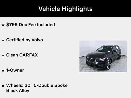 Black Metallic 2025 Volvo XC40 B5 Plus Bright Theme