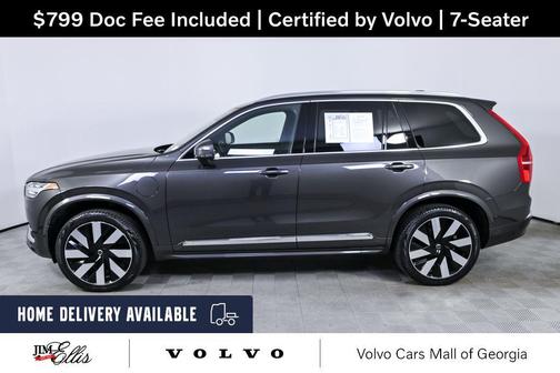 Platinum Grey Metallic 2024 Volvo XC90 Recharge Plug-In Hybrid T8 Ultimate Bright Theme 7-Seater