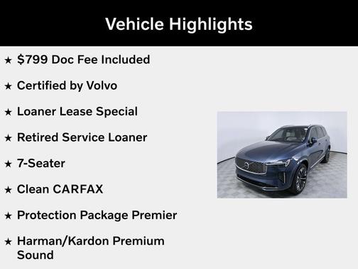 Denim Blue Metallic 2026 Volvo XC90 Plus, B6 AWD Gas (mild hybrid), Gasoline, Bright, 7 Seats