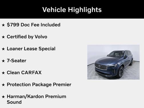 Denim Blue Metallic 2026 Volvo XC90 Plus, B6 AWD Gas (mild hybrid), Gasoline, Bright, 7 Seats