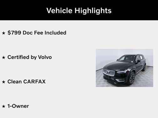 Onyx Black Metallic 2024 Volvo XC90 Recharge Plug-In Hybrid T8 Core Bright Theme