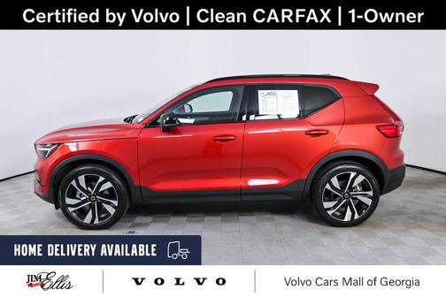 Fusion Red Metallic 2025 Volvo XC40 B5 Plus Dark Theme