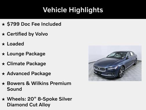 Denim Blue Metallic 2022 Volvo S90 B6 Inscription