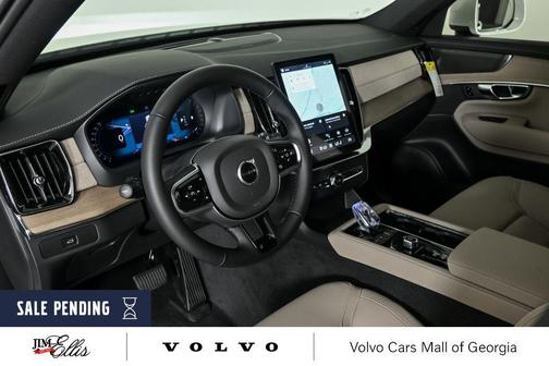 Crystal White Pearl 2026 Volvo XC90 Plus, B6 AWD Gas (mild hybrid), Gasoline, Bright, 7 Seats