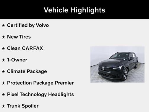 Onyx Black Metallic 2024 Volvo XC40 Recharge Pure Electric Twin Plus