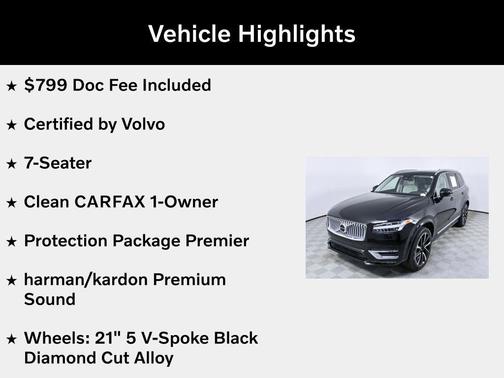 Onyx Black Metallic 2024 Volvo XC90 B6 Plus Bright Theme 7-Seater