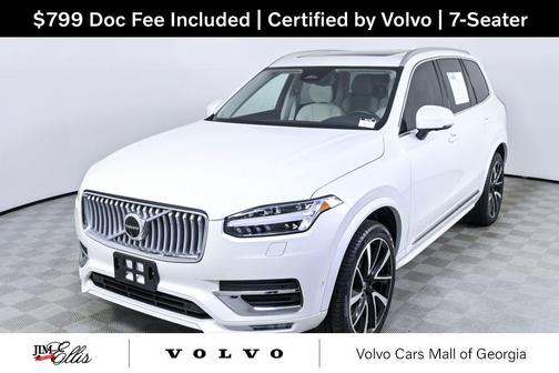 Crystal White Metallic 2024 Volvo XC90 B6 Plus Bright Theme 7-Seater