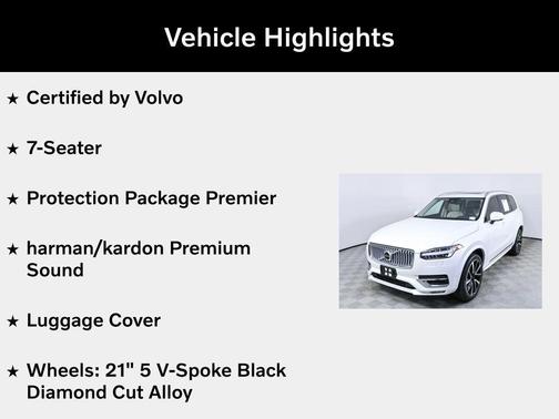 Crystal White Metallic 2024 Volvo XC90 B6 Plus Bright Theme 7-Seater