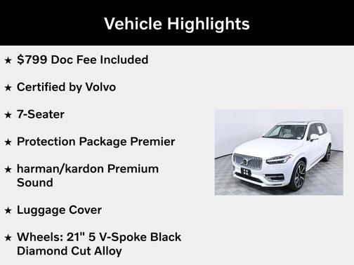 Crystal White Metallic 2024 Volvo XC90 B6 Plus Bright Theme 7-Seater