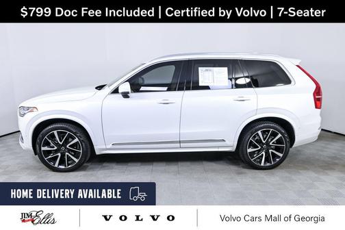 Crystal White Metallic 2024 Volvo XC90 B6 Plus Bright Theme 7-Seater