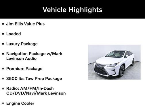 Eminent White Pearl 2019 Lexus RX 450h Base