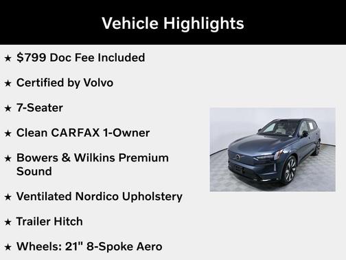 Denim Blue Metallic 2025 Volvo EX90 Ultra, Twin Motor, Fully electric, 7 Seats