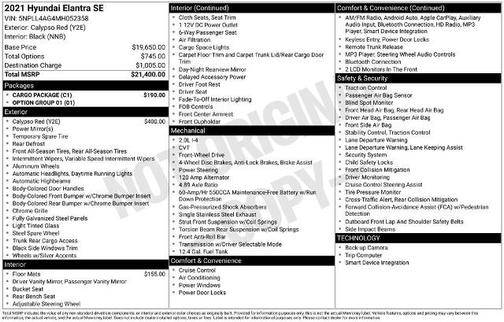 2021 Hyundai ELANTRA SE
