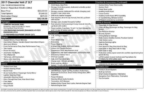 Pepperdust Metallic 2017 Chevrolet Volt LT