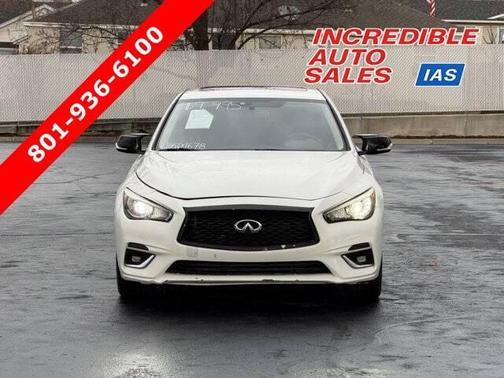 Pure White 2018 INFINITI Q50 3.0t LUXE