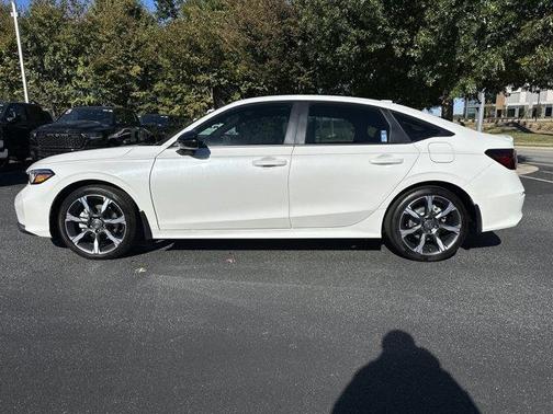 Platinum White Pearl 2025 Honda Civic Hybrid Sport Touring