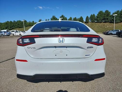 Platinum White Pearl 2025 Honda Civic Hybrid Sport Touring
