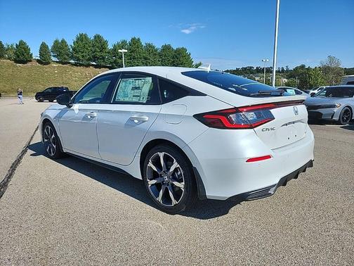 Platinum White Pearl 2025 Honda Civic Hybrid Sport Touring